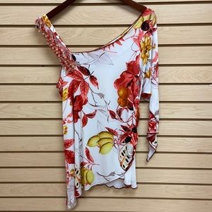 Monica Magni fancy blouse top made in Italy. Size euro 46 Size USA M to L